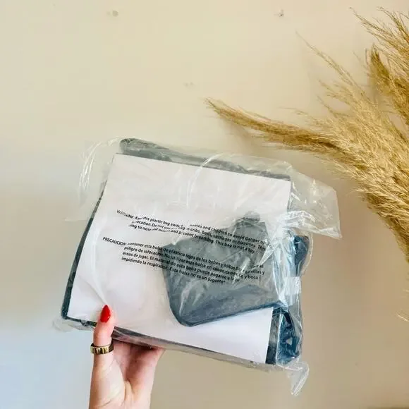 NEW ORLANDI VALENTINO Black Gunmetal Silver Stud Studded Crossbody Bag Purse - Picture 2 of 15